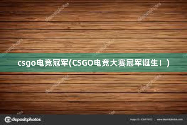 csgo电竞冠军(CSGO电竞大赛冠军诞生！)